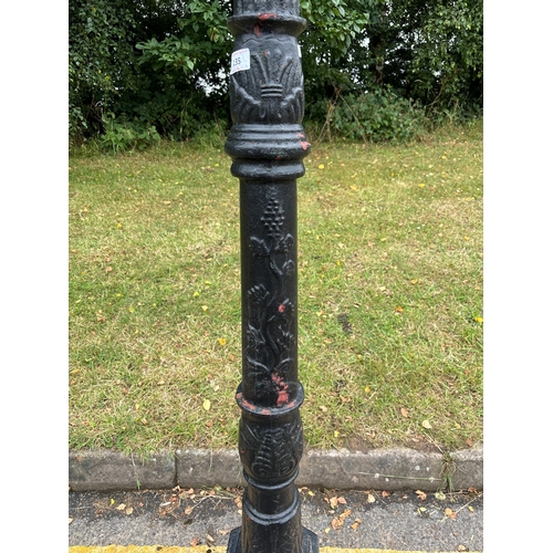 135 - VICTORIAN CAST LAMP POST C/W GLASS