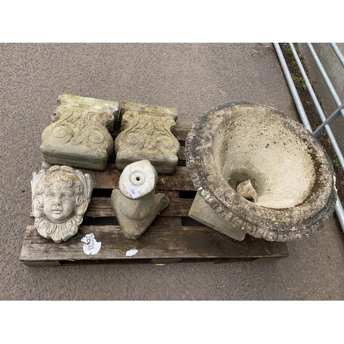 150 - COMPOSITE STONE URN ETC