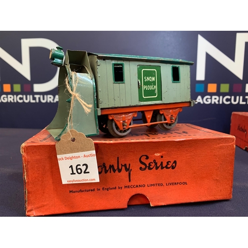 162 - HORNBY SNOWPLOUGH, WINE WAGON & COLAS