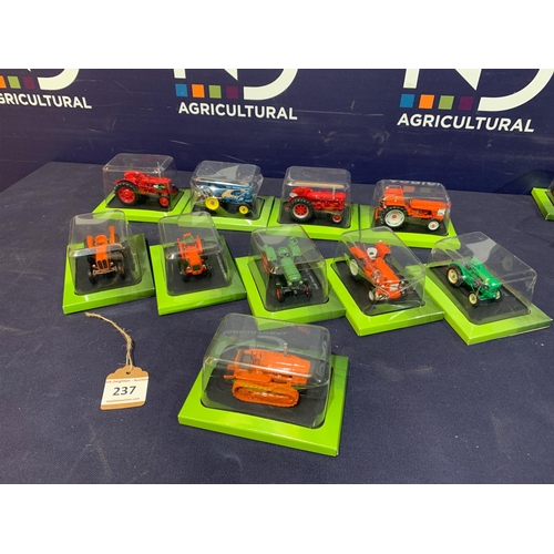 237 - TEN DIECAST TRACTORS