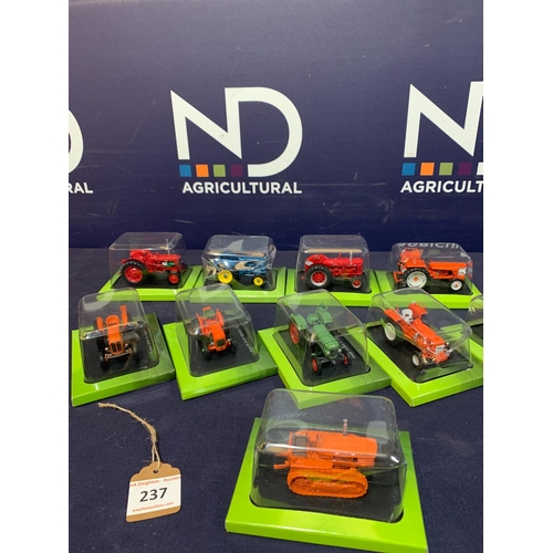 237 - TEN DIECAST TRACTORS