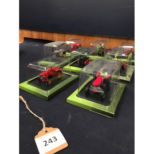 243 - TEN DIECAST TRACTORS