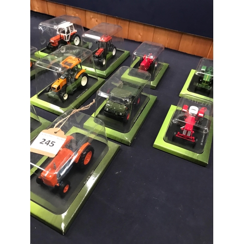 245 - TEN DIECAST TRACTORS