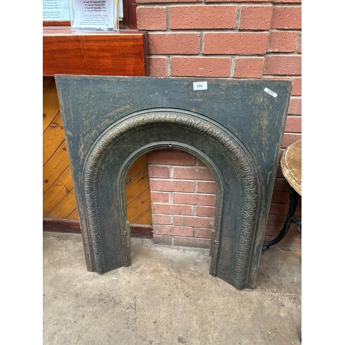 294 - LARGE CAST FIREPLACE