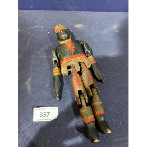 357 - CARVED TREEN FOLK ART FIGURE