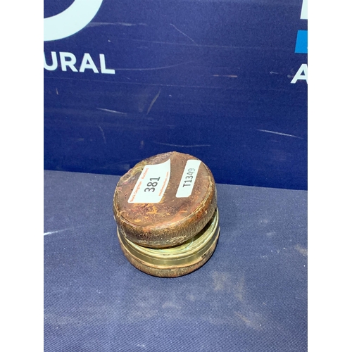 381 - BRASS TRAVLE INKWELL