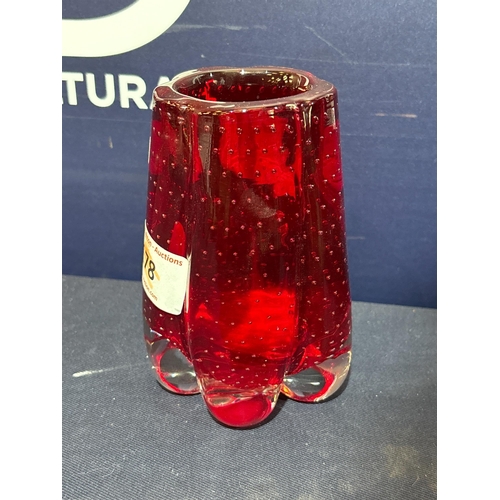 382 - COLOURED GLASS VASE