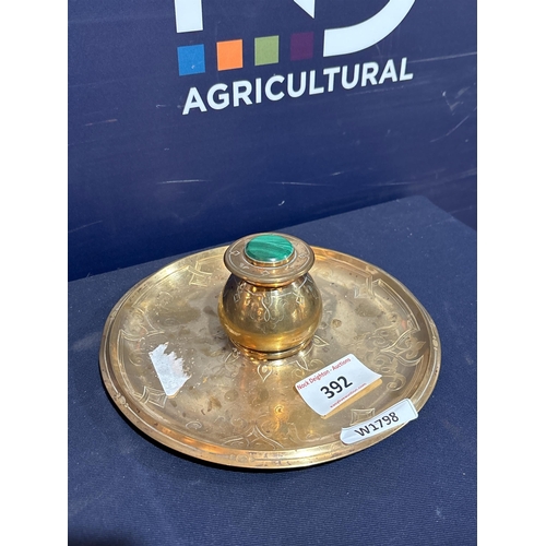 392 - BRASS INKWELL