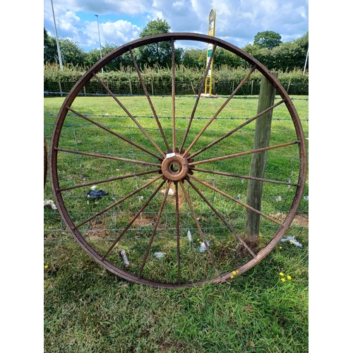 48 - PAIR OF CAST CART WHEELS