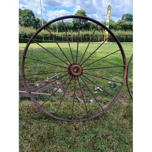 48 - PAIR OF CAST CART WHEELS