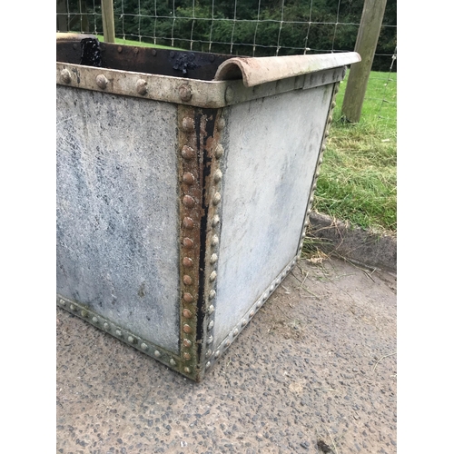 11 - PAIR OF HEAVY GALVANISED RIVETED TROUGHS