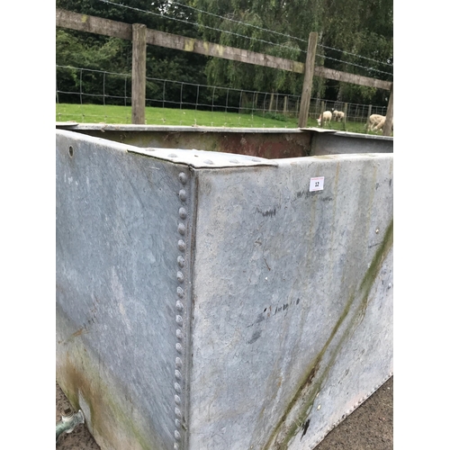 12 - LARGE GALVANISED RIVETED TROUGH