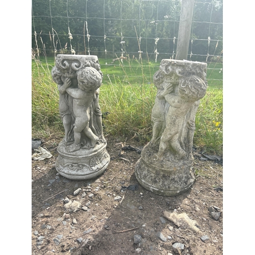 184 - PAIR OF CHERUB PLINTHS