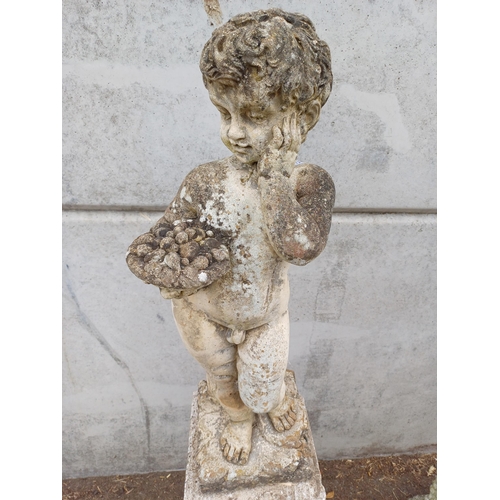 2 - PAIR OF CHERUBS ON PLINTHS