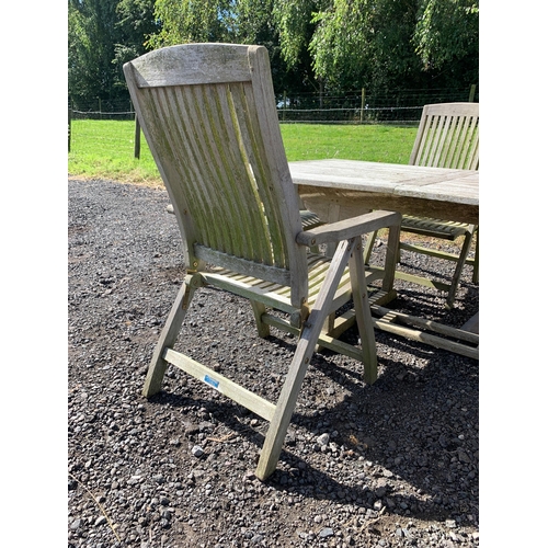 40 - LARGE WEATHERED TEAK GARDEN TABLE