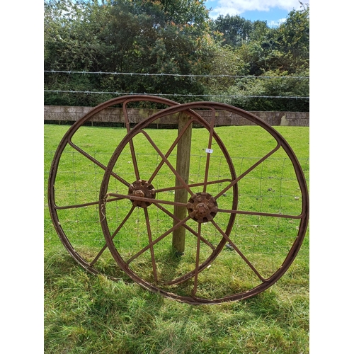 9 - VICTORIAN CAST CART WHEELS