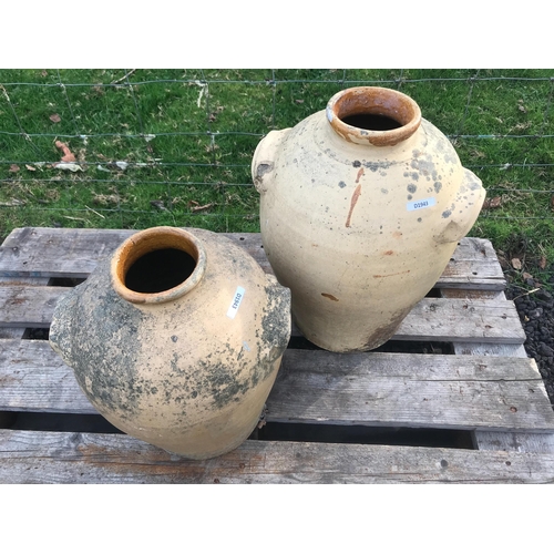 45 - PAIR OF LARGE TERRACOTTA OLIVE POTS