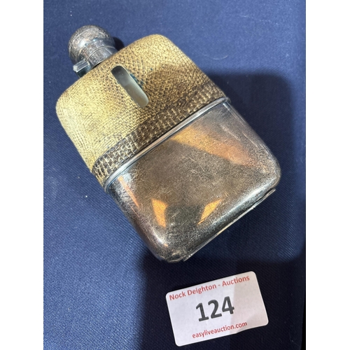 124 - SILVER HIP FLASK 256G