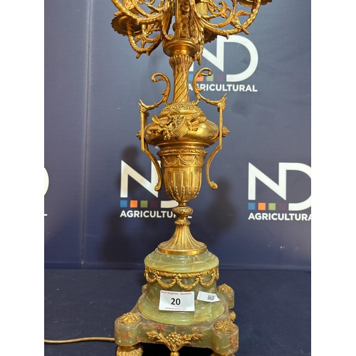 20 - MARBLE & BRASS LAMP