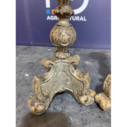 232 - GOTHIC REVIVAL CARVED CANDLESTICKS