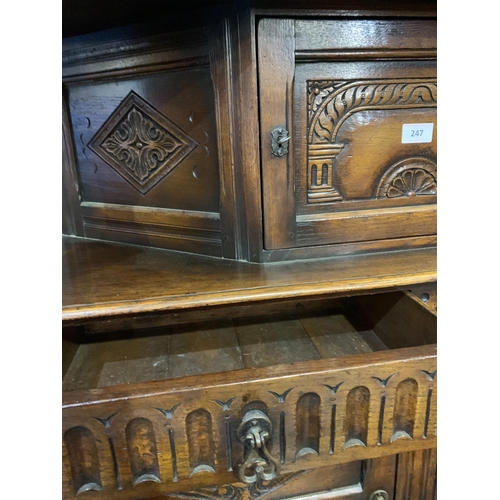 247 - HEAVILY CARVED COURT CUPBOARD