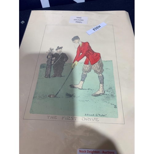 378 - FOUR GOLFING PRINTS