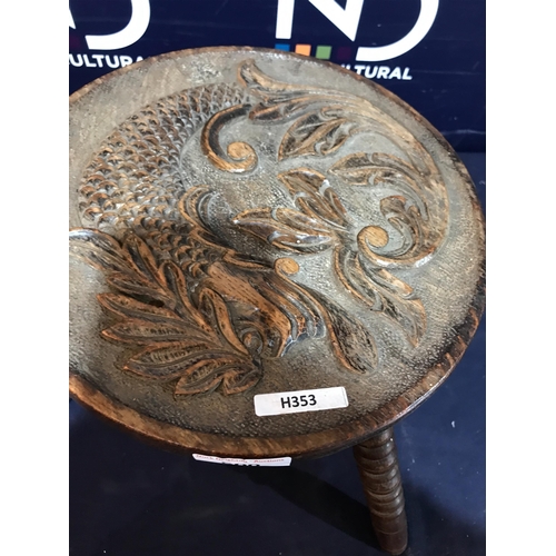 500 - CARVED WOODEN STOOL