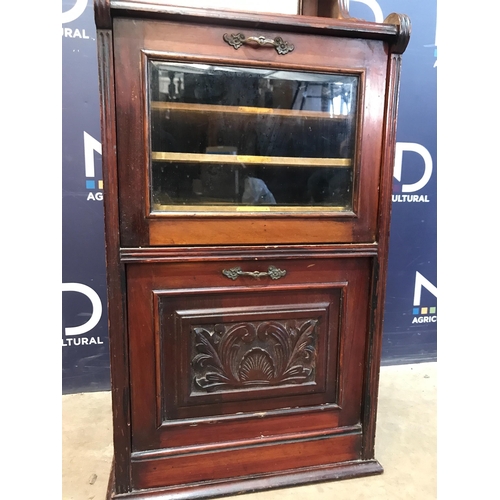 777 - 19TH CENTURY MAHOGANY MAGAZINE CUPBOARD