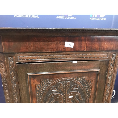 780 - HEAVILY CARVED CORNER CUPBOARD