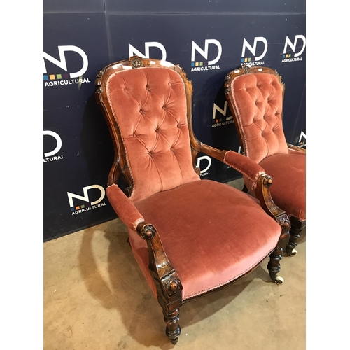 781 - TWO VELVETED CHAIRS