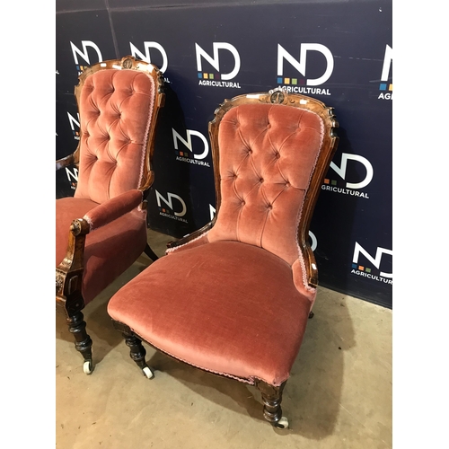 781 - TWO VELVETED CHAIRS