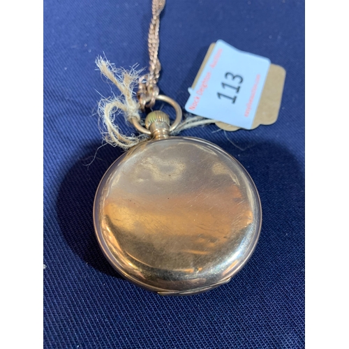 113 - 9CT GOLD POCKET WATCH 90GM