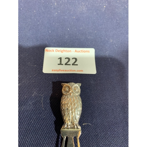 122 - SILVER OWL BOOKMARK