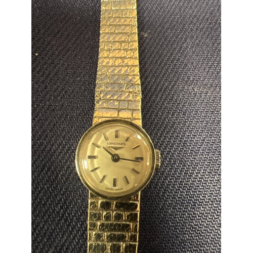 134 - LONGINES 9CT GOLD LADIES WATCH CTW 20GM