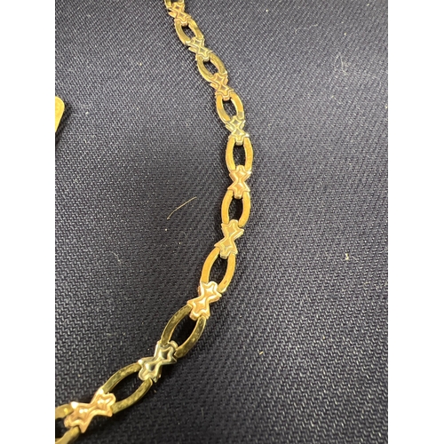 139 - 9CT ITALIAN TWISTED KNOT LINK GOLD NECKLACE 9GM AF