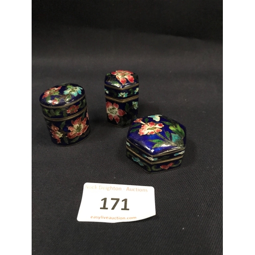 171 - CLOISONNE PILL BOXES