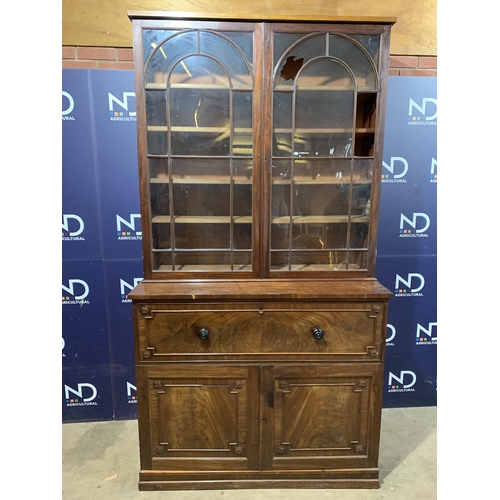 27 - MAHOGANY SECRETAIRE BOOKCASE