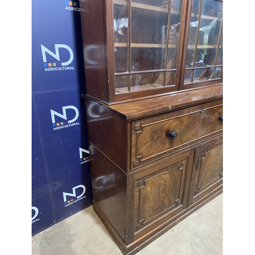 27 - MAHOGANY SECRETAIRE BOOKCASE