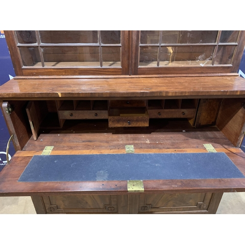 27 - MAHOGANY SECRETAIRE BOOKCASE