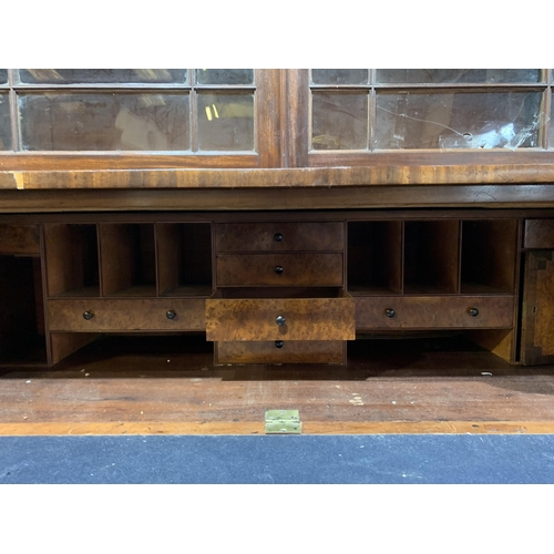 27 - MAHOGANY SECRETAIRE BOOKCASE