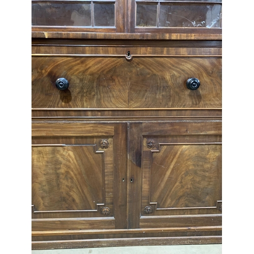 27 - MAHOGANY SECRETAIRE BOOKCASE