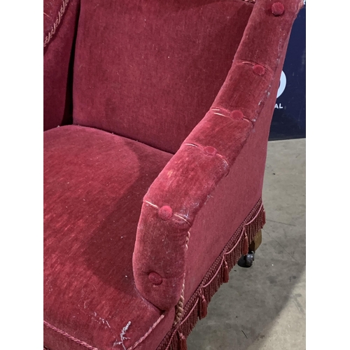 38 - VICTORIAN WINGED ARM CHAIR