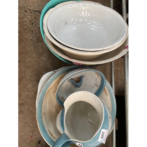 1005 - PORCELAIN BOWLS & JUGS