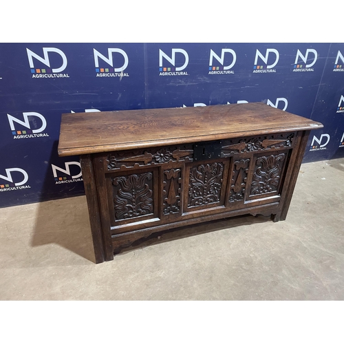 11 - HEAVILY CARVED COFFER