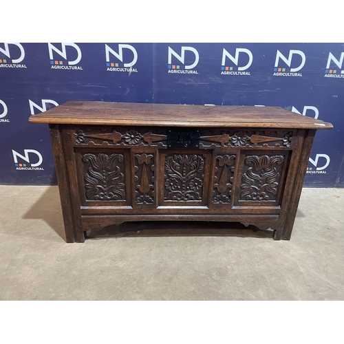 11 - HEAVILY CARVED COFFER