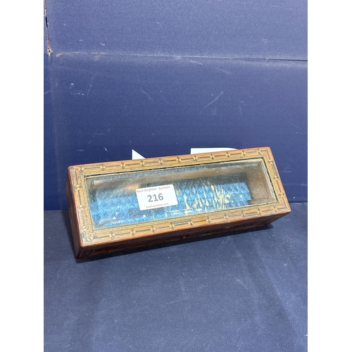 216 - VICTORIAN TUMBRIDGE WARE PEN BOX