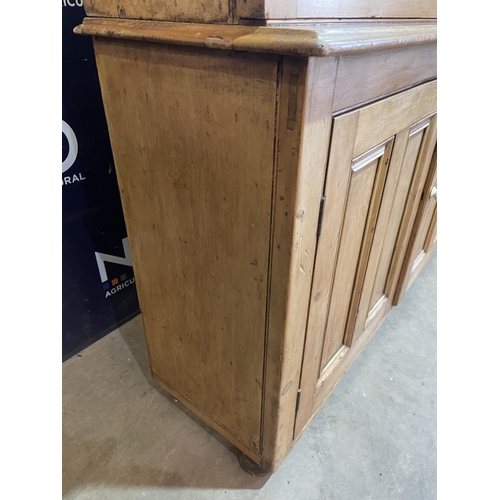 32 - LARGE VICTORIAN PINE GLAZED CABINET