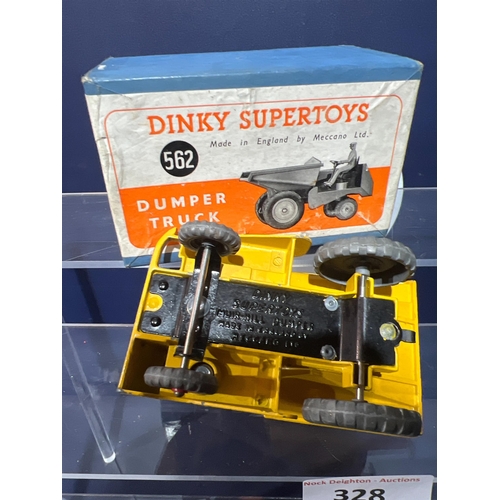 328 - VINTAGE DINKY DUMPER TRUCK