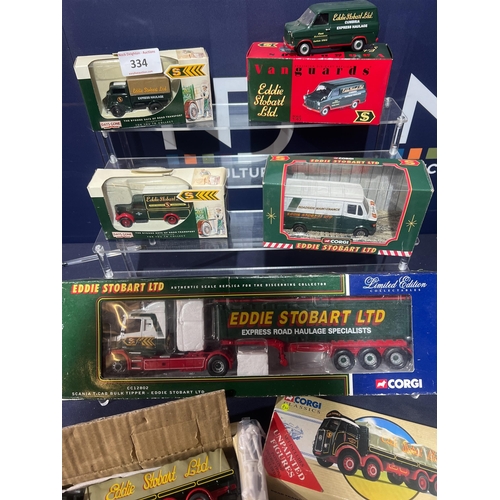 334 - BOXED EDDIE STOBART VEHICLES