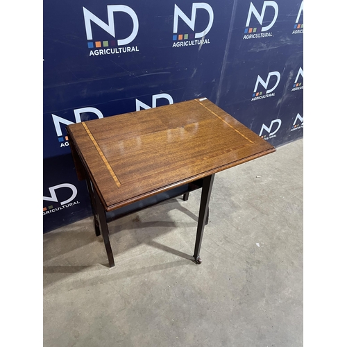 398 - INLAID MAHOGANY GATE LEG TABLE